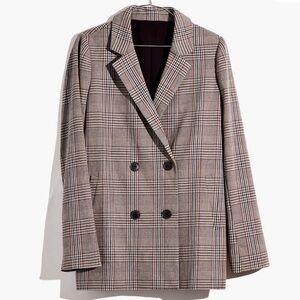 Madewell Plaid Grey, Brown, Black Blazer